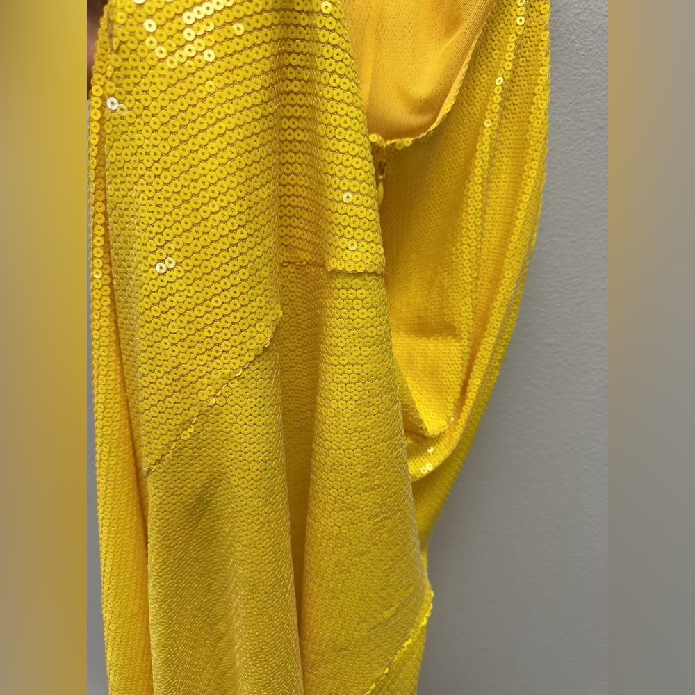 Alex Perry Backless Sequin Dress Yellow - Picture 5 of 6